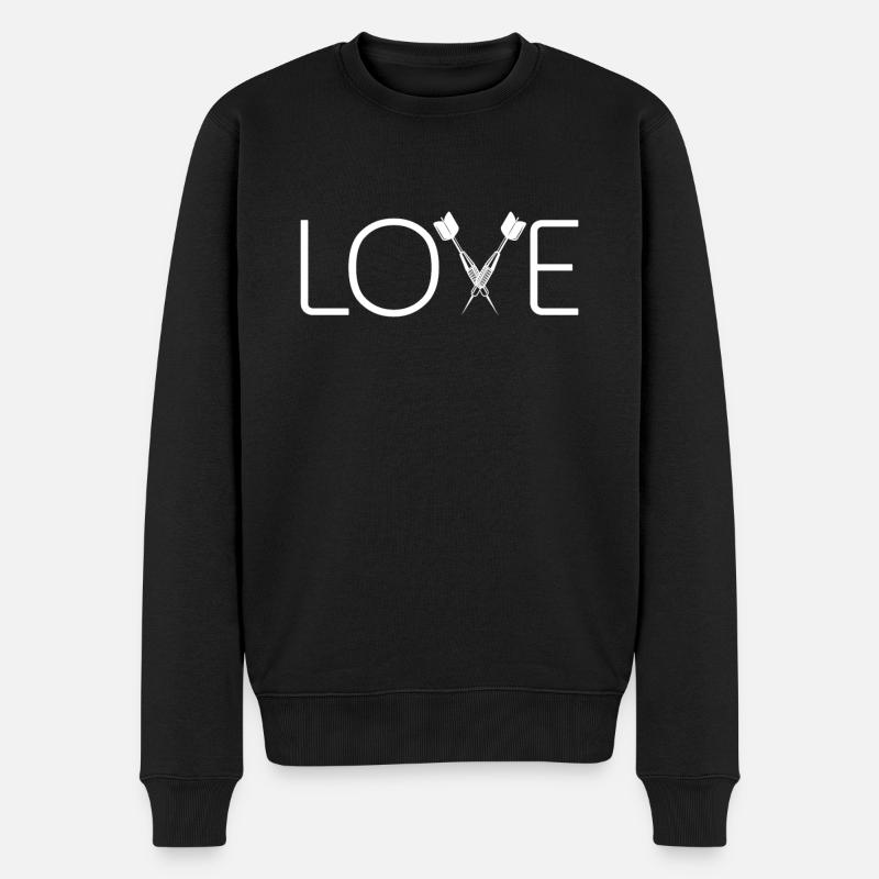 Darts Dart Love - Männer Premium Bio Pullover - Schwarz