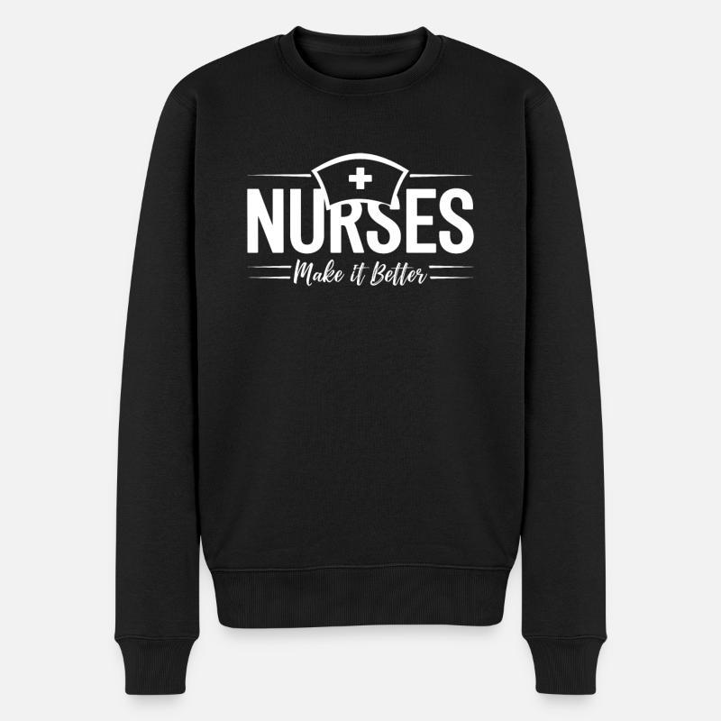 Infirmières, infirmière, assistante médicale, citation - Pull Premium bio Homme - noir