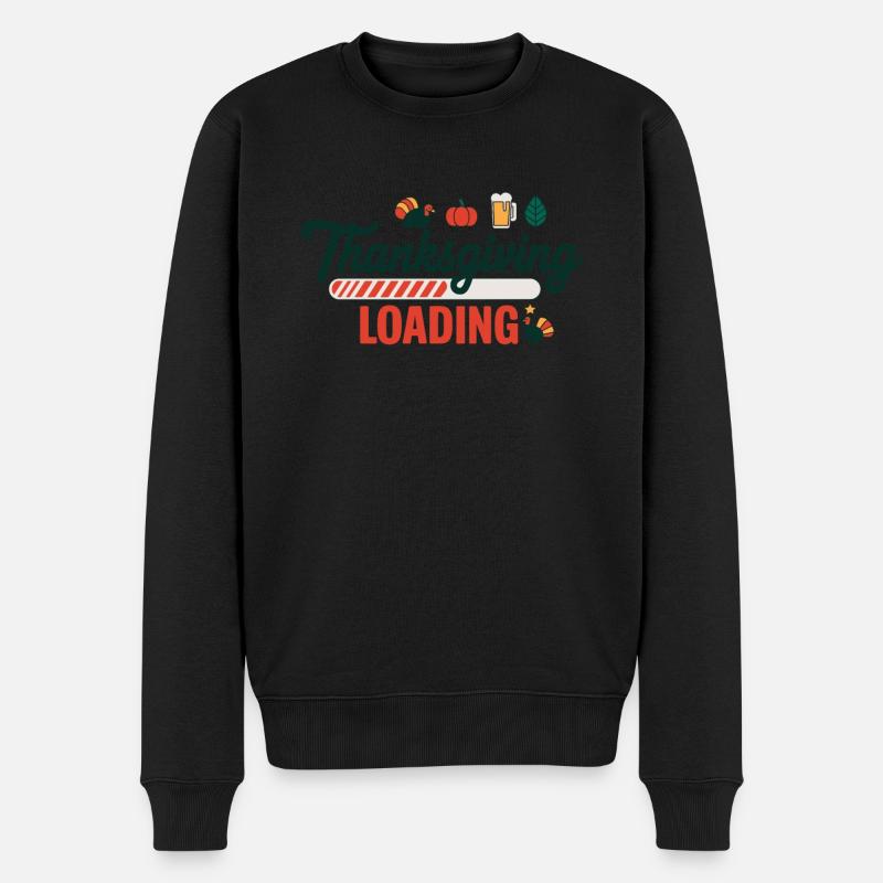 Thanksgiving Loading Erntedankfest Ladebalken - Männer Premium Bio Pullover - Schwarz