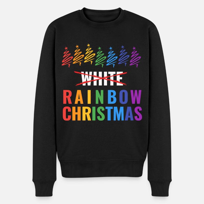 Rainbow Christmas - Männer Premium Bio Pullover - Schwarz
