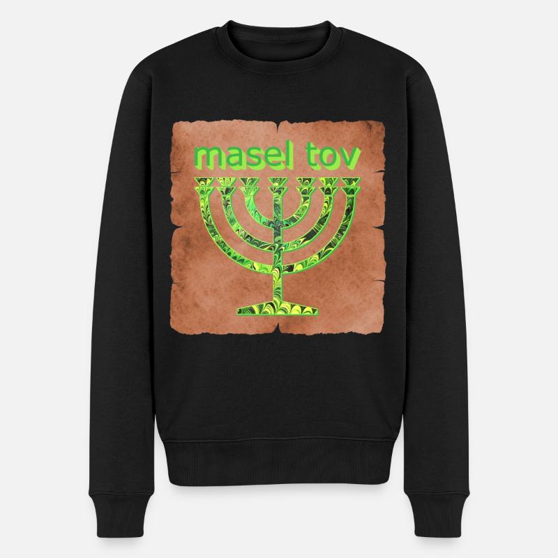 masel tov e 35 - Männer Premium Bio Pullover - Schwarz