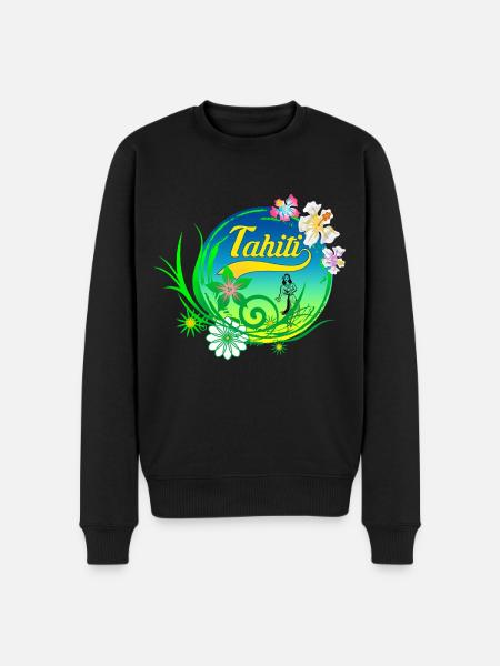 tahiti design 01 - Pull Premium bio Homme - noir