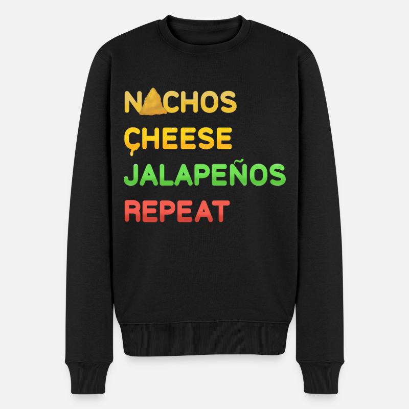 NACHOS Cheese Jalapenos répéter Design - Pull Premium bio Homme - noir