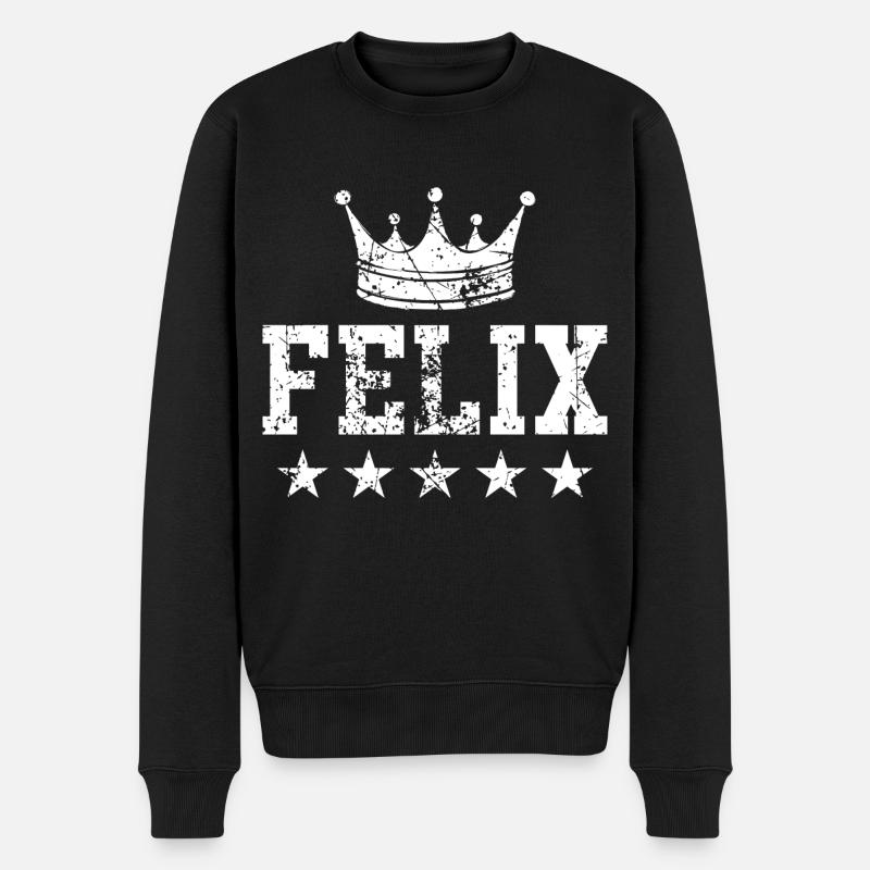 Félix avec couronne - Pull Premium bio Homme - noir