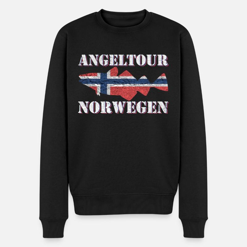 Angeltour Norwegen - Männer Premium Bio Pullover - Schwarz