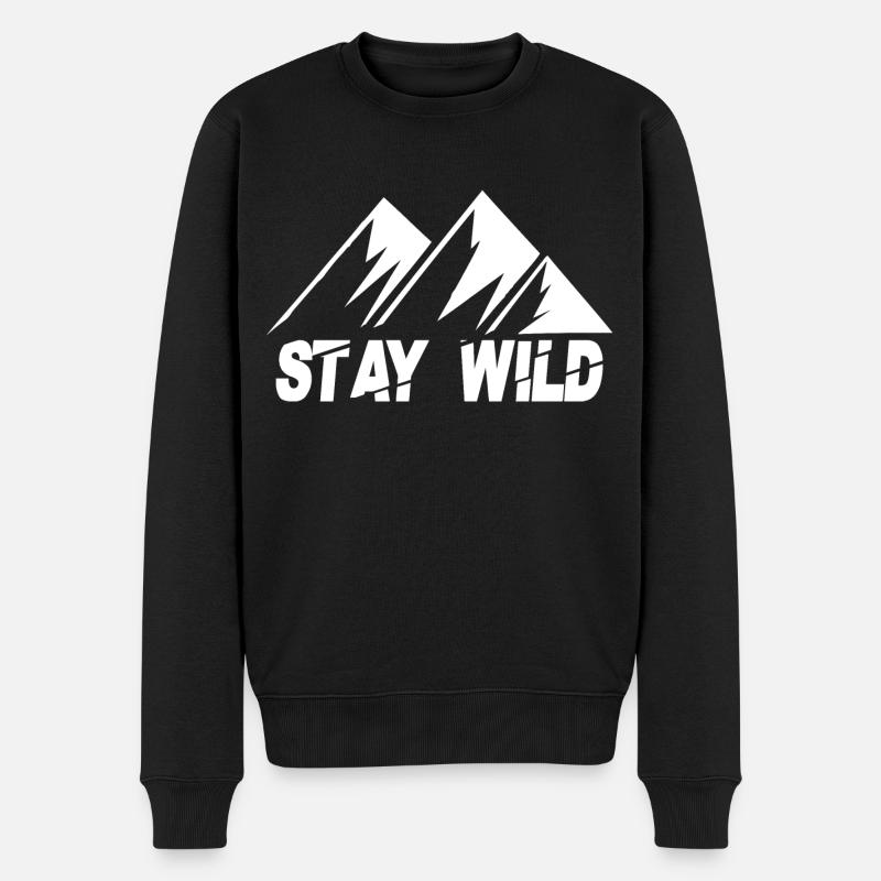 Restez Wild Mountains - Pull Premium bio Homme - noir