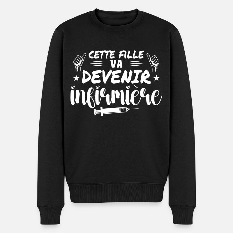 Cette Fille Va Devenir Infirmière - Pull Premium bio Homme - noir