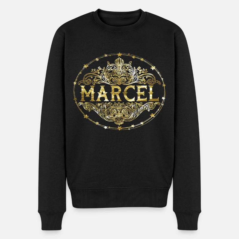 Marcel - Männer Premium Bio Pullover - Schwarz