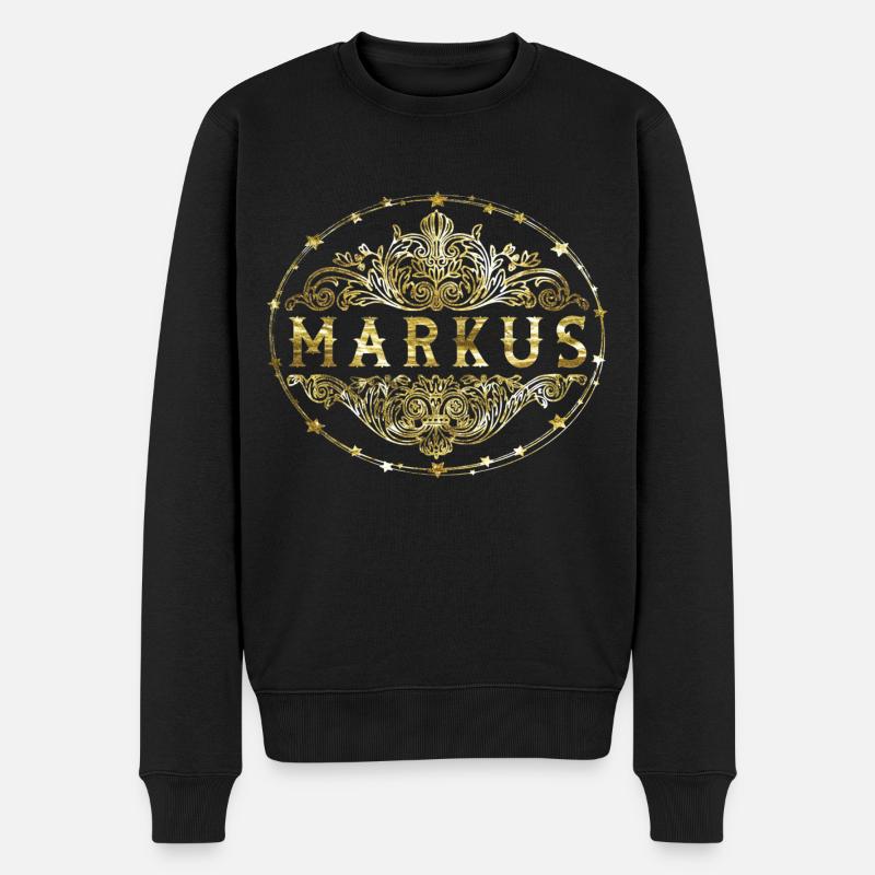 Markus - Männer Premium Bio Pullover - Schwarz