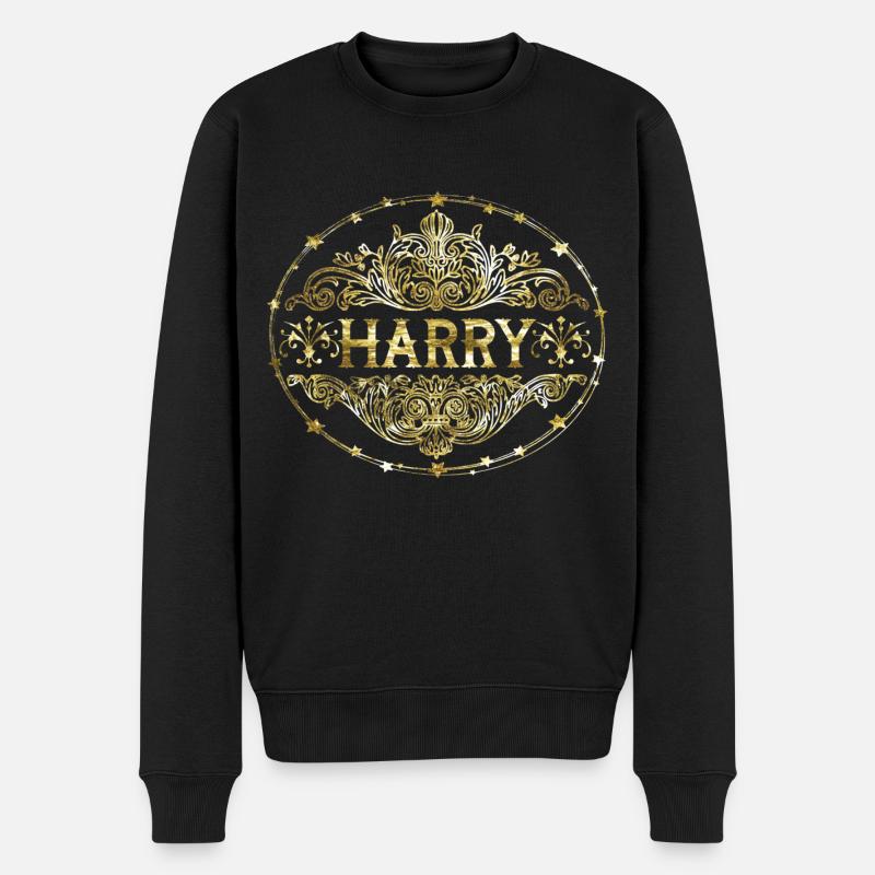 Harry - Männer Premium Bio Pullover - Schwarz