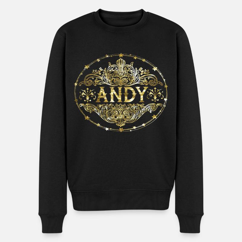 Andy - Männer Premium Bio Pullover - Schwarz