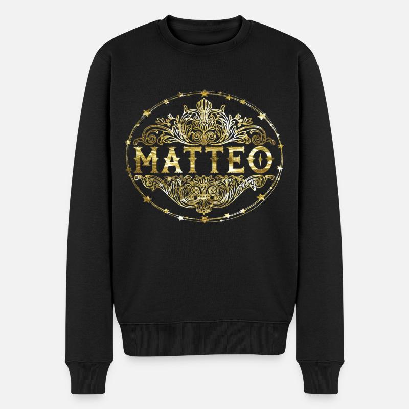 Matteo - Männer Premium Bio Pullover - Schwarz