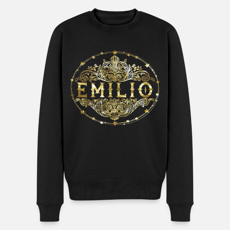Emilio - Männer Premium Bio Pullover - Schwarz