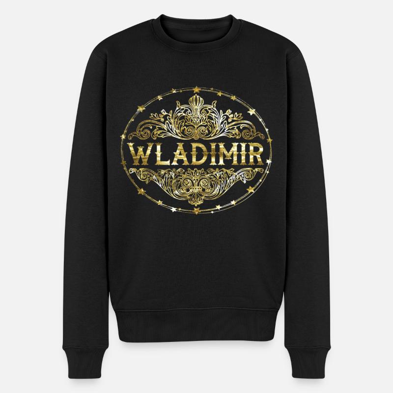 Wladimir - Männer Premium Bio Pullover - Schwarz