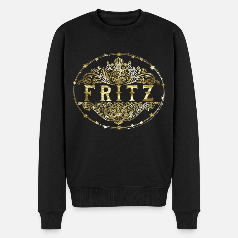 Fritz - Männer Premium Bio Pullover - Schwarz
