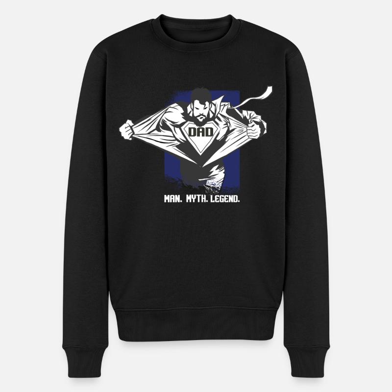 Dad. Man. Myth. Legend. - Männer Premium Bio Pullover - Schwarz