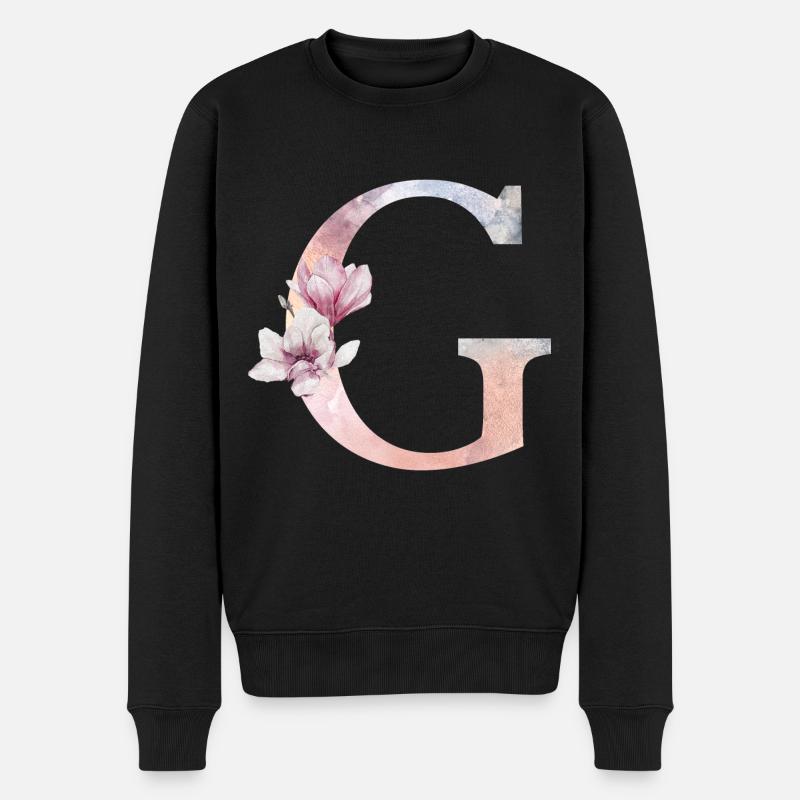 Buchstabe G - Männer Premium Bio Pullover - Schwarz