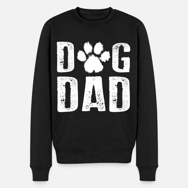 DOG DAD Hundebesitzer Männer - Männer Premium Bio Pullover - Schwarz