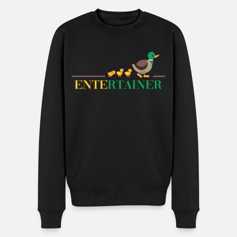bauernhof ente entertain me thug duck life fun - Männer Premium Bio Pullover - Schwarz