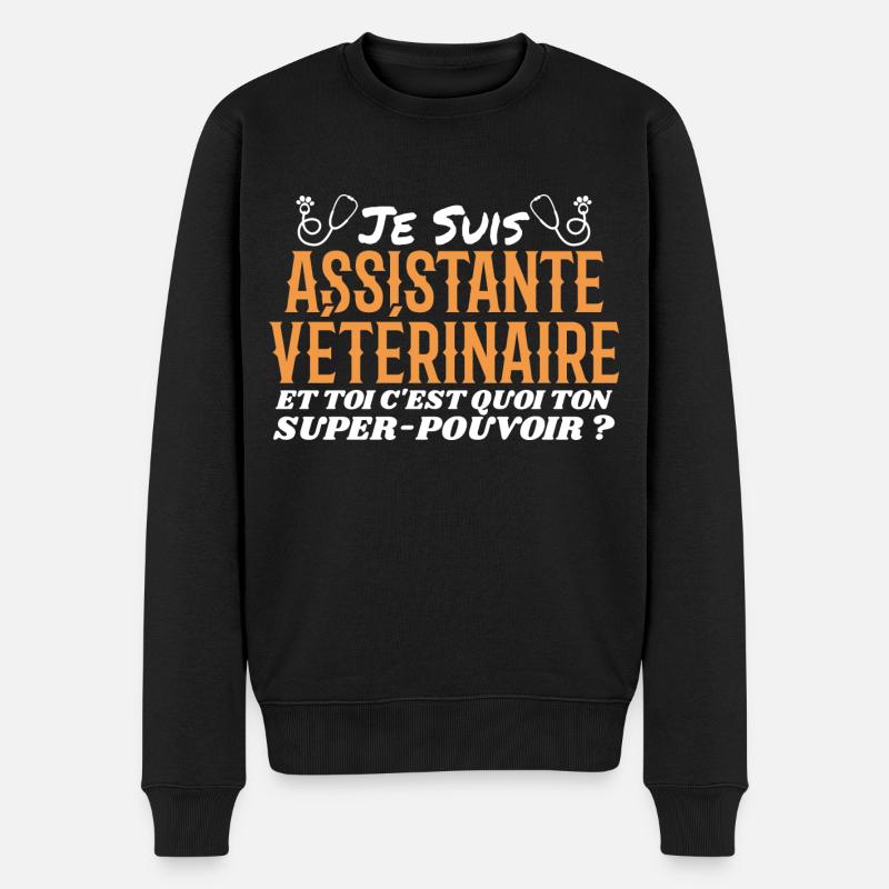 Assistent | Tierarzt | Geschenk | Superkraft - Männer Premium Bio Pullover - Schwarz