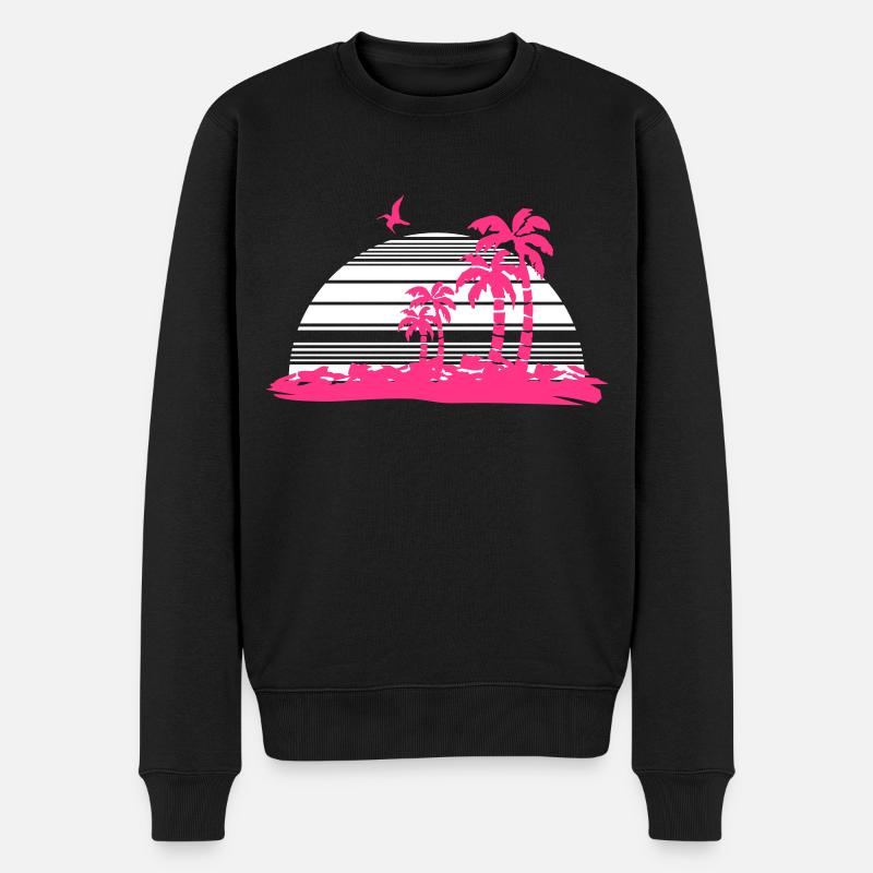sunset island - Männer Premium Bio Pullover - Schwarz