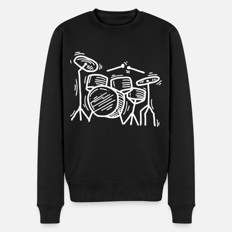 Batterie Drummer - Pull Premium bio Homme - noir