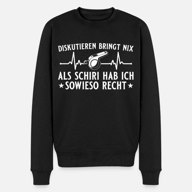 Schiri Diskutieren bringt nichts - Schiedsrichter - Männer Premium Bio Pullover - Schwarz