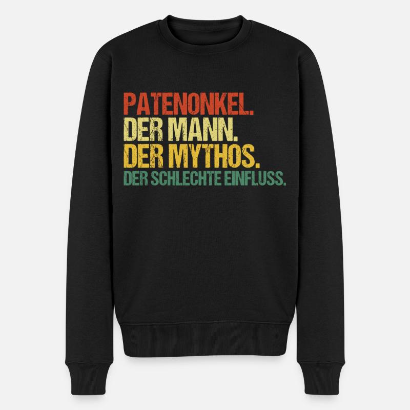 Patenonkel schlechter Einfluss Geschenk Onkel - Männer Premium Bio Pullover - Schwarz