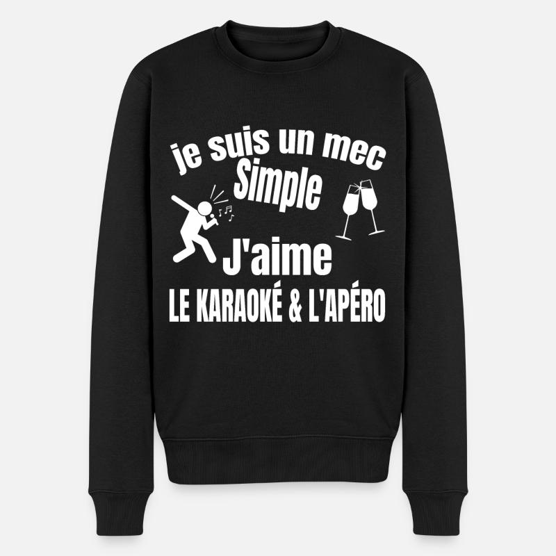 karaoké et apéro - Pull Premium bio Homme - noir