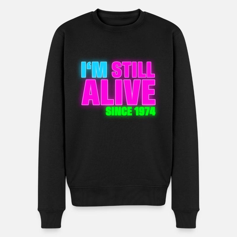 NEON - Birthday - still alive since 1974 (fr) - Pull Premium bio Homme - noir