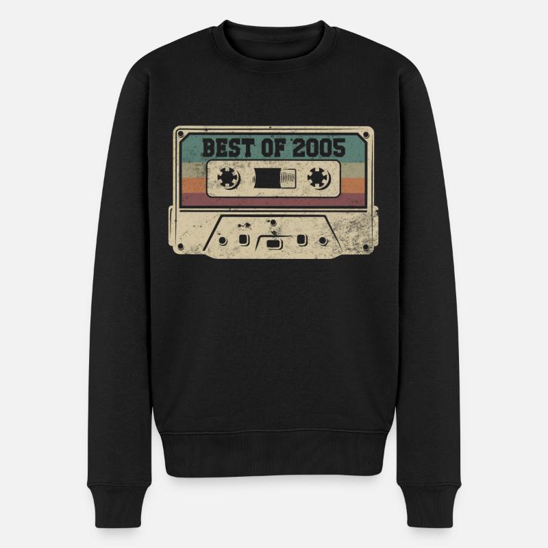 Vintage 2005 Geburtstagsgeschenk Retro Kassette - Männer Premium Bio Pullover - Schwarz