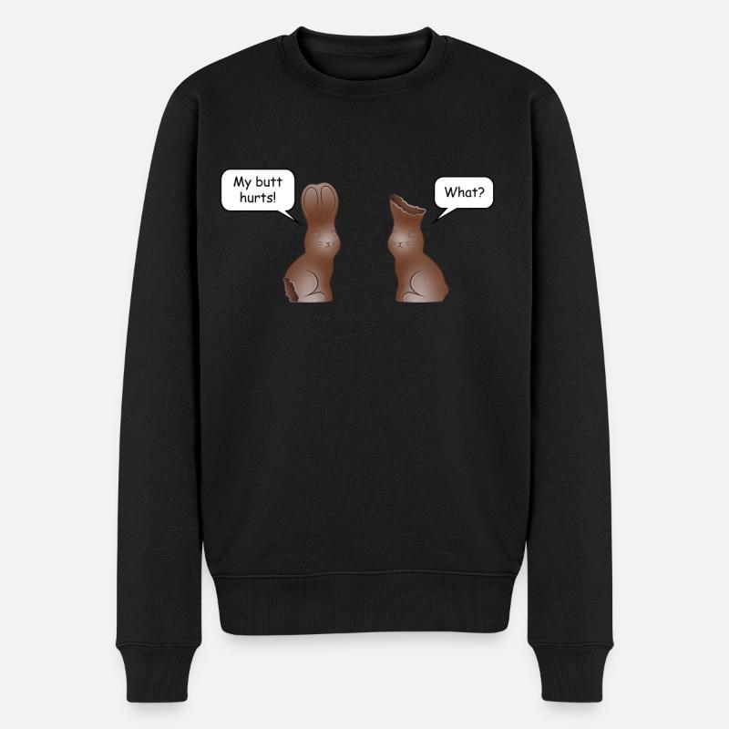 My butt hurts - Männer Premium Bio Pullover - Schwarz