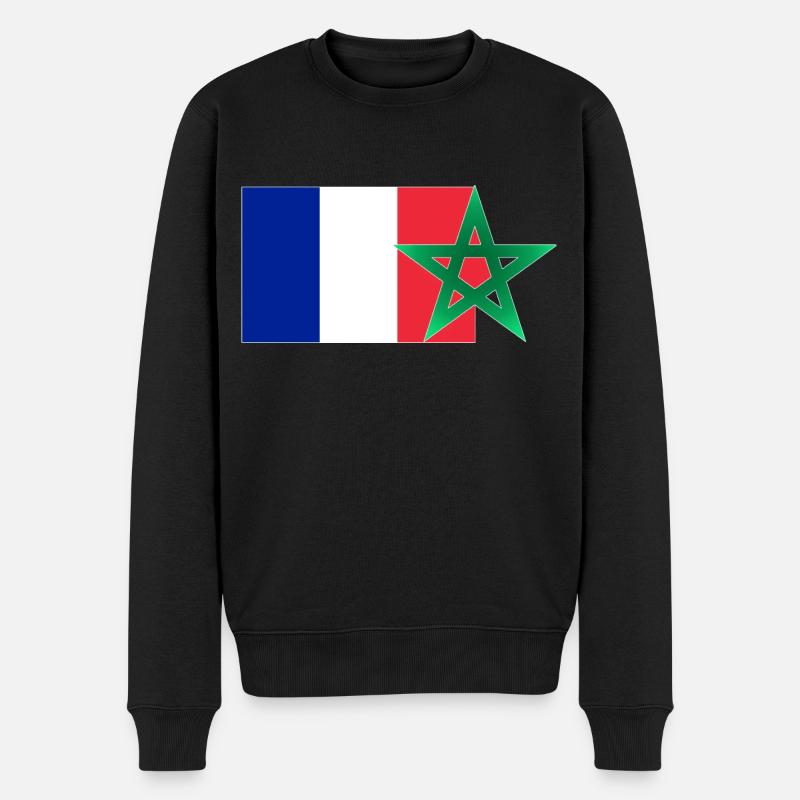 Marokko & Frankreich - Männer Premium Bio Pullover - Schwarz