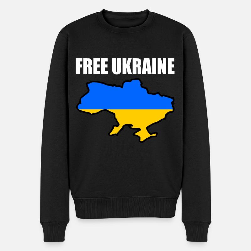 Free ukraine - Pull Premium bio Homme - noir