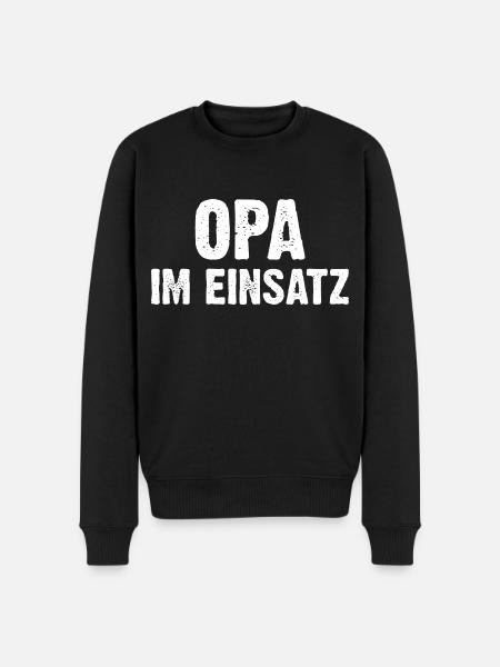 Opa Im Einsatz - Männer Premium Bio Pullover - Schwarz