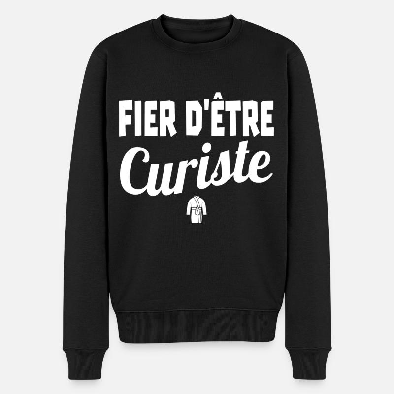 fier d'être curiste - Pull Premium bio Homme - noir