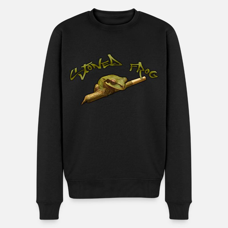 Stoned Frog - Männer Premium Bio Pullover - Schwarz