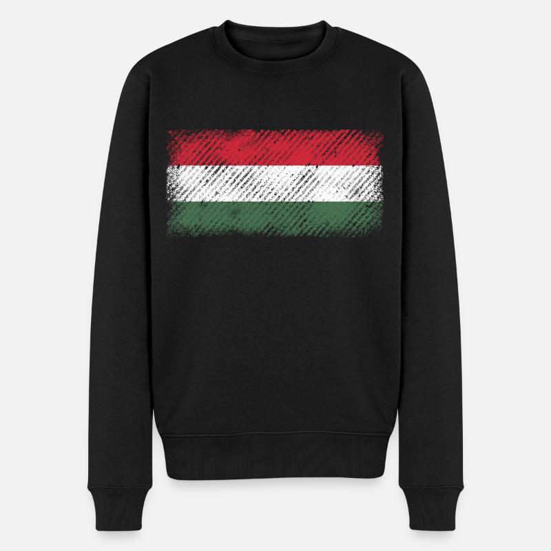 Ungarn - Männer Premium Bio Pullover - Schwarz