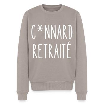 connard retraité - Pull Premium bio Homme - taupe - Devant - Nico (187cm)