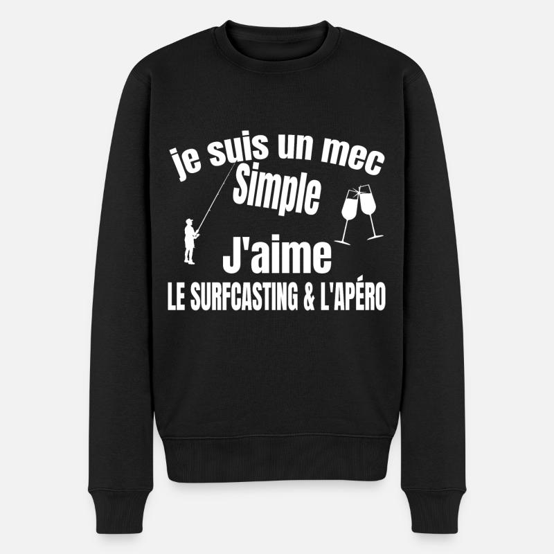 surfcasting et apéro - Pull Premium bio Homme - noir
