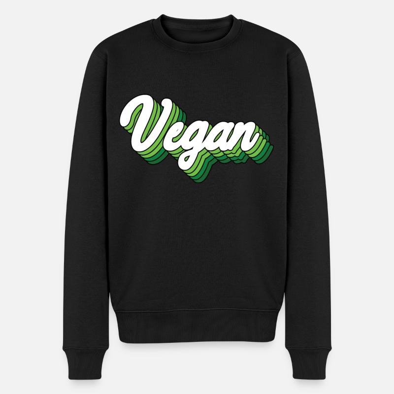 Vegan - Männer Premium Bio Pullover - Schwarz