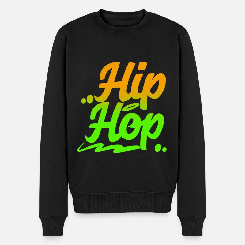 Hip Hop - Männer Premium Bio Pullover - Schwarz