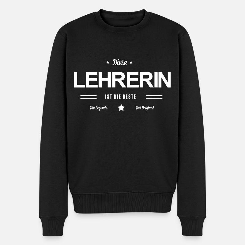 Beste Lehrerin - Männer Premium Bio Pullover - Schwarz