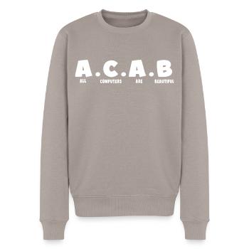 nerd coder iq server download data - Männer Premium Bio Pullover - Taupe - Vorne - Nico (187cm)
