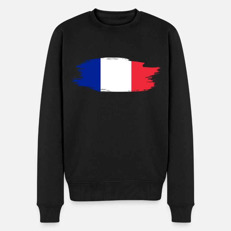 Frankreich - Männer Premium Bio Pullover - Schwarz