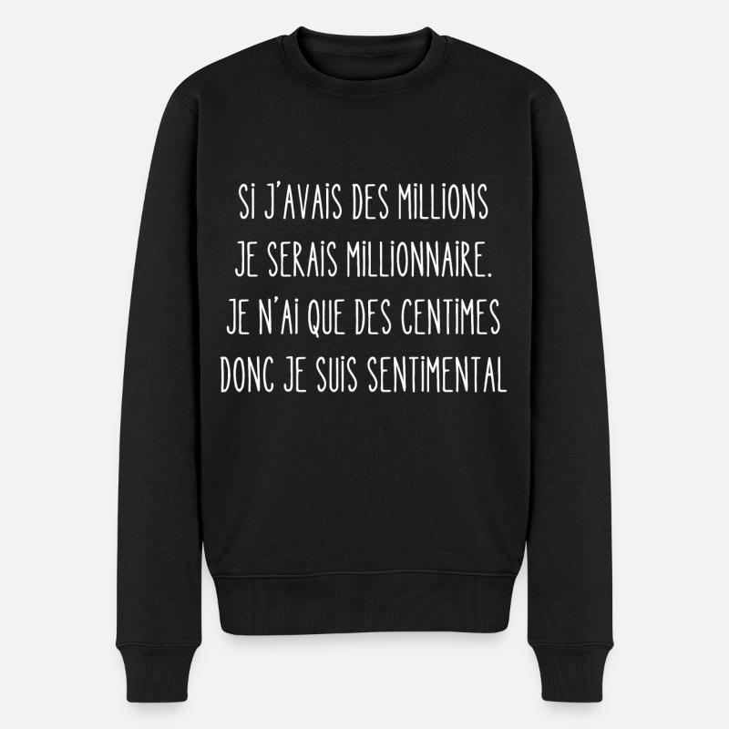 si j'avais des millions - Pull Premium bio Homme - noir