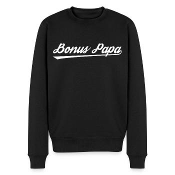 Bonus Papa - Männer Premium Bio Pullover - Schwarz - Vorne - Nico (187cm)