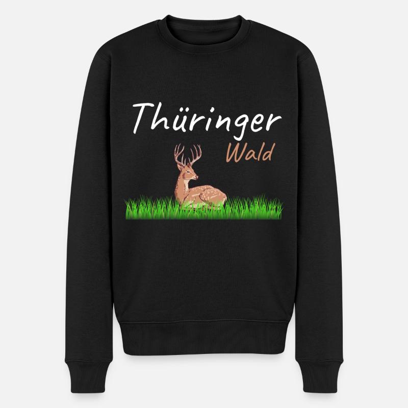 Thüringer Wald Thüringen Heimat Erfurt Wandern - Männer Premium Bio Pullover - Schwarz