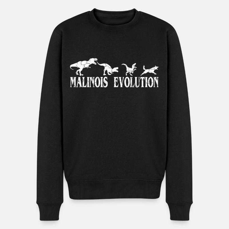 Malinois Evolution Motif - Men's Premium Organic Jumper - black