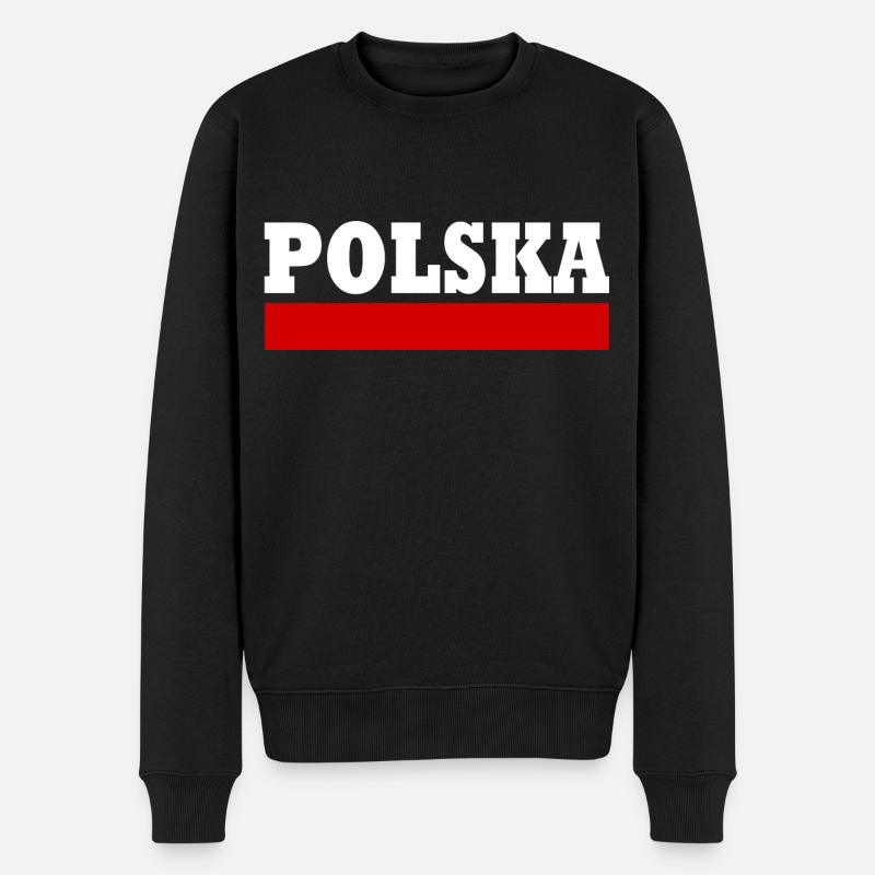 Polska - Männer Premium Bio Pullover - Schwarz